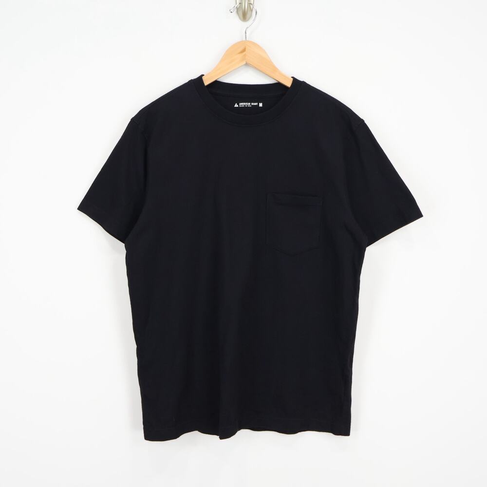 American Giant Men's Short Sleeve Pocket Tee Black Size Medium NWOT